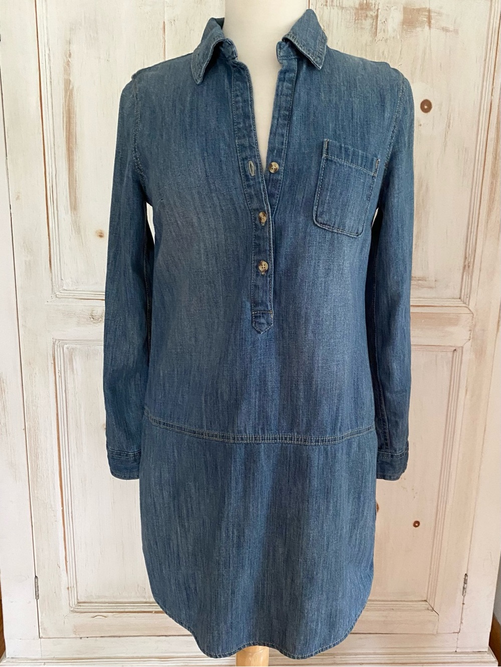 GAP Denim Dress Long Sleeve Pullover XS